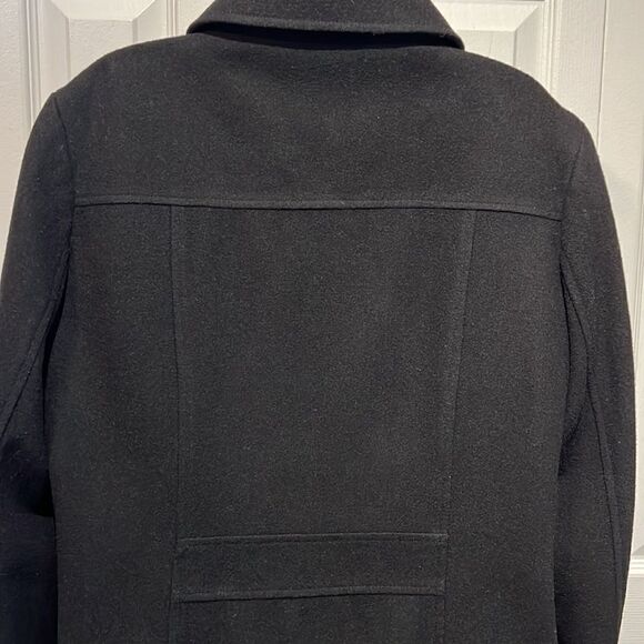 Tower‎ By London Fog Black Wool Blend Button Up Car Coat Size L - Picture 9 of 15